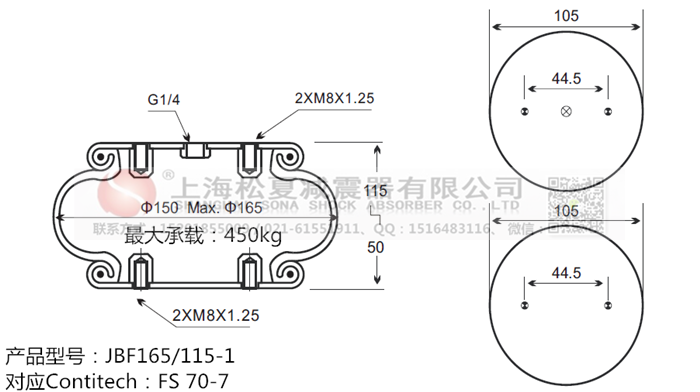 JBF165/115-1橡膠<a href='http://www.crankoutloud.com/' target='_blank'><u>空氣彈簧</u></a>
